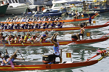 Dragon boat race, Shau Kei Wan, Hong Kong Island, Hong Kong, China, Asia