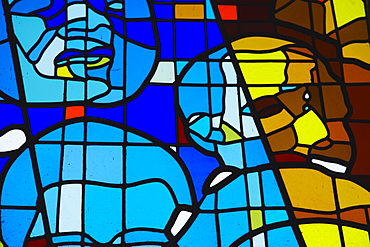 Stained glass window, Regina Mundi Catholic Church, scene of Soweto uprising, Soweto, Johannesburg, Gauteng, South Africa