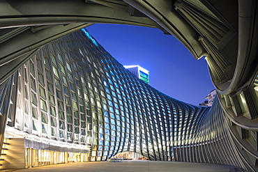 Phoenix International Media Centre at dusk, Beijing, China, Asia