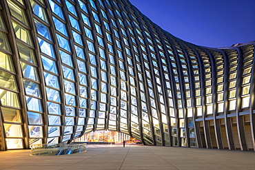 Phoenix International Media Centre at dusk, Beijing, China, Asia