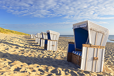 Deckchairs on Rantum beach, Sylt, Schleswig Holstein, Germany