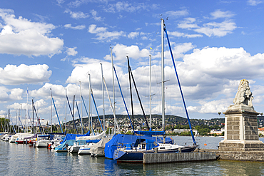 Yachts on Lake Zurich, Zurich, Switzerland