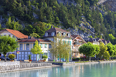 Buildings along Aare River, Interlaken, Bern, Switzerland