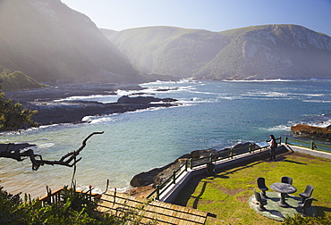 Woman in Tsitsikamma National Park, Storms River, Eastern Cape, South Africa, Africa