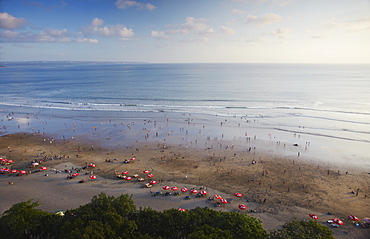 Aerial view of Legian beach, Bali, Indonesia, Southeast Asia, Asia