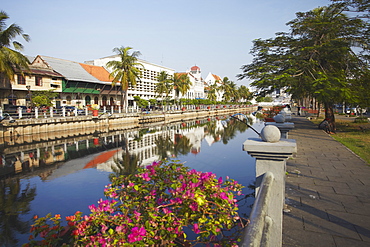 Colonial buildings along canal of Kali Besar, Kota, Jakarta, Java, Indonesia, Southeast Asia, Asia