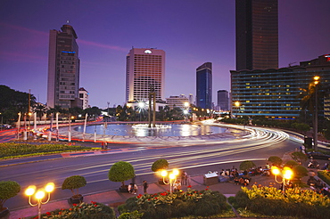 Welcome Monument at dusk, Jakarta, Java, Indonesia, Southeast Asia, Asia