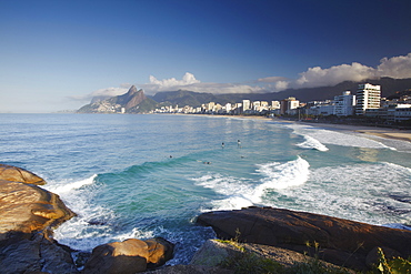 Ipanema beach from Ponta do Aproador, Rio de Janeiro, Brazil, South America 