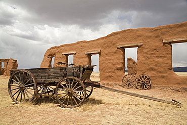 Old wagons, Fort Union National Monument, New Mexico, United States of America, North America 