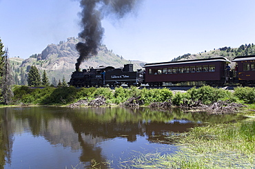 New Mexico and Colorado, Cumbres and Toltec Scenic Railroad, National Historic Landmark, narrow guage, steam powered locomotives, United States of America, North America