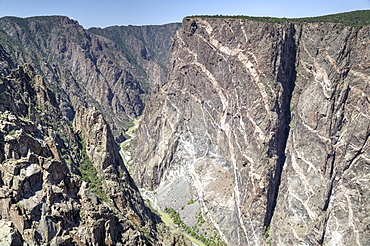 Black Canyon of the Gunnison National Park, Gunnison River deep in the canyon, Colorado, United States of America, North America