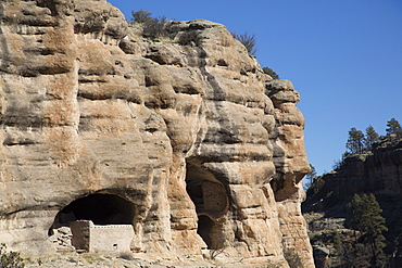 Cliff dwellings constructed over 700 years ago, Gila Cliff Dwellings National Monument, New Mexico, United States of America, North America