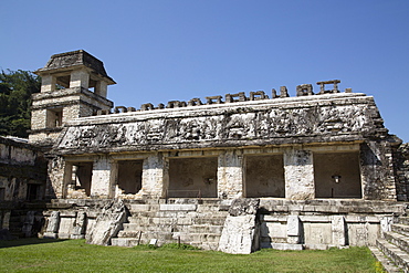 The Palace, Patio of the Captives, Palenque Archaeological Park, UNESCO World Heritage Site, Palenque, Chiapas, Mexico, North America