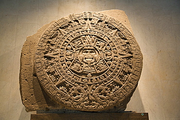 Aztec calendar stone, National Museum of Anthropology, Mexico City, Mexico, North America