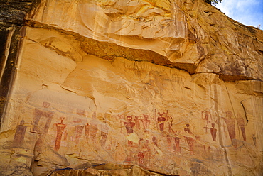 Sego Canyon Rock Art Panal, Barrier Canyon style pictographs, near Thompson, Utah, United States of America, North America