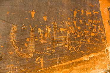 Petroglyphs, ancestral Puebloan, dating from AD 900 to AD 1250, Potash Road, near Moab, Utah, United States of America, North America