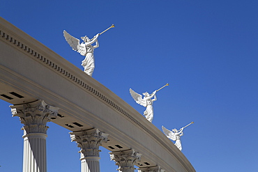 Statues of angels playing bugles, Caesar's Palace Hotel, Las Vegas, Nevada, United States of America, North America