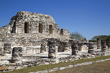 Templo de los Guerreros, Mayapan, Mayan archaeological site, Yucatan, Mexico, North America