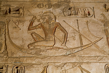 Bas-reliefs, Medinet Habu (Mortuary Temple of Ramses III), West Bank, Luxor, Thebes, UNESCO World Heritage Site, Egypt, North Africa, Africa