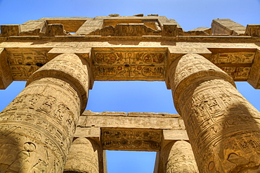 Columns in the Great Hypostyle Hall, Karnak Temple, Luxor, Thebes, UNESCO World Heritage Site, Egypt, North Africa, Africa