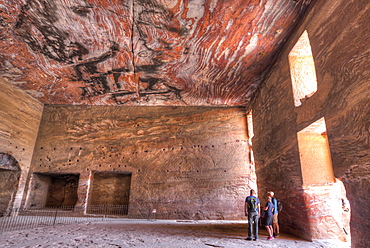 Inside the Urn Tomb, Royal Tombs, Petra, UNESCO World Heritage Site, Jordan, Middle East