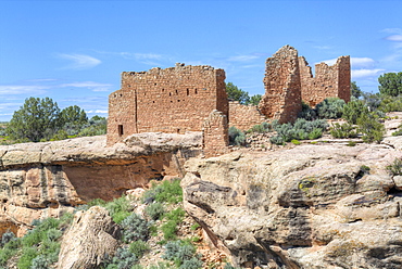 Hovenweep Castle, Square Tower Group, Anasazi Ruins, dating from AD1230 to 1275, Hovenweep National Monument, Utah, United States of America, North America