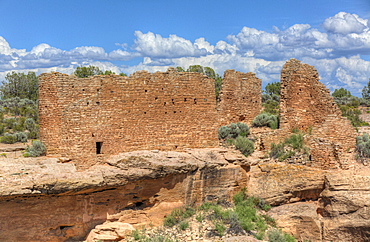 Hovenweep Castle, Square Tower Group, Anasazi Ruins, dating from AD1230 to 1275, Hovenweep National Monument, Utah, United States of America, North America