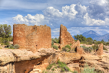 Hovenweep Castle, Square Tower Group, Anasazi Ruins, dating from AD1230 to 1275, Hovenweep National Monument, Utah, United States of America, North America