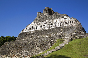 Stucco Frieze, Castillo, Xunantunich Mayan Ruins, outside San Ignacio, Belize, Central America