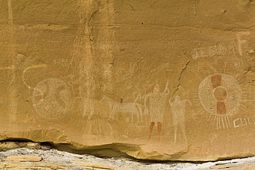 Rock Art, Anthropomorph images, 600AD to 1250AD, Sego Canyon, Southern Utah, United States of America, North America