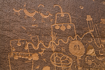 Petroglyphs, Barrier Canyon Style, Indian Creek Corridor, near Monticello, Utah, United States of America, North America