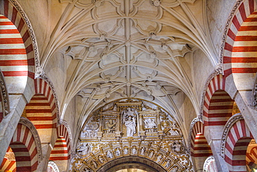 Horseshoe Arch in the Choir, The Great Mosque (Mesquita) and Cathedral of Cordoba, UNESCO World Heritage Site, Cordoba, Andalucia, Spain, Europe