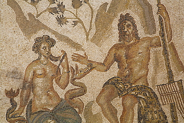 Mosaic of Polifemo and Galatea, Alacazar de los Reyes Cristianos, Cordoba, Andalucia, Spain, Europe