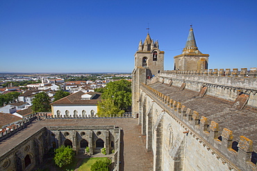 Towers, view from the roof, Evora Cathedral, Evora, UNESCO World Heritage Site, Portugal, Europe