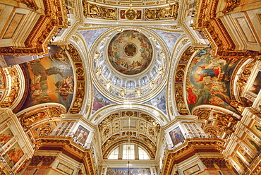 Interior, ceiling with belfry, St. Isaac's Cathedral, UNESCO World Heritage Site, St. Petersburg, Russia, Europe