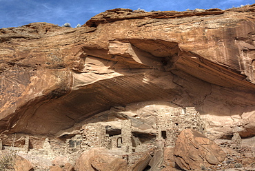 River House Ruin, Ancestral Puebloan Cliff Dwelling, 900-1300 AD, Shash Jaa National Monument, Utah, United States of America, North America