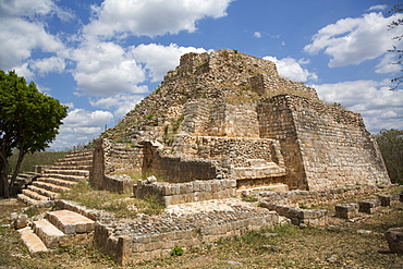 Mayan Ruins, Structure CA-4, Oxkintok Archaeological Zone, 300 to 1050 AD, Yucatan, Mexico, North America