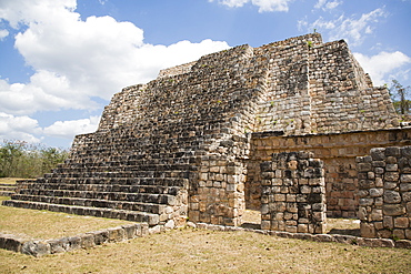 Mayan Ruins, Structure of the Canul Group, Oxkintok Archaeological Zone, 300 to 1050 AD, Yucatan, Mexico, North America