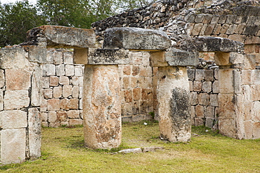 Palace (Teocalli), Kabah Archaeological Site, Mayan Ruins, Puuc style, Yucatan, Mexico, North America