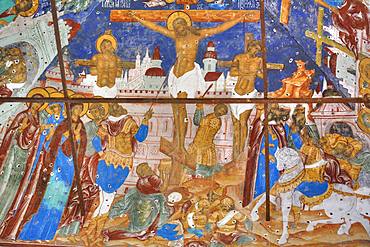 Frescoes, Resurrection of Christ Gate Church, Kremlin, Rostov Veliky, Golden Ring, Yarsolavl Oblast, Russia, Europe