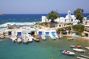 Harbor, Mandrakia Village, Milos Island, Cyclades Group, Greek Islands, Greece, Europe