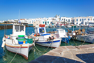 Fishing Boats, Old Port of Naoussa, Paros Island, Cyclades Group, Greek Islands, Greece, Europe