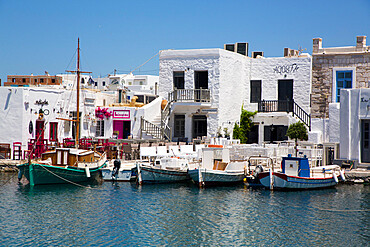 Fishing Boats, Old Port of Naoussa, Paros Island, Cyclades Group, Greek Islands, Greece, Europe