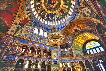 Frescoes, Holy Trinity Cathedral, founded 1902, Sibiu, Transylvania Region, Romania, Europe