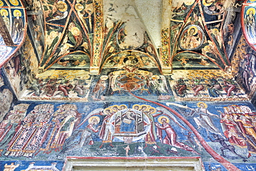 Interior Frescoes, Moldovita Monastery, 1532, UNESCO World Heritage Site, Vatra Moldovitei, Suceava County, Romania, Europe