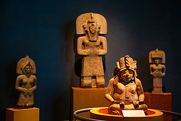 Goddess of Fertility in foreground, 200-900 AD, from Veracruz Area, National Museum of Anthropology, Mexico City, Mexico, North America