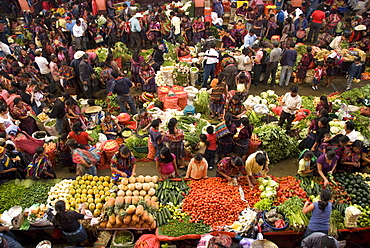 Indoor vegetable market, Chichicastenango, Guatemala, Central America