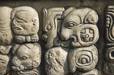 Mayan glyphs in Temple 22, Copan Archaeological Park, UNESCO World Heritage Site, Copan, Honduras, Central America