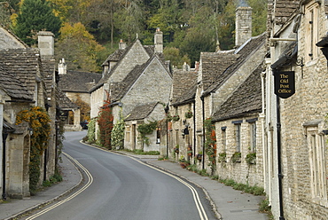 Main street through the village of Castle Combe, Wiltshire, Cotswolds, England, United Kingdom, Europe