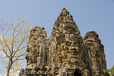 South Gate, Angkor Thom, Angkor Archaeological Park, UNESCO World Heritage Site, Siem Reap, Cambodia, Indochina, Southeast Asia, Asia